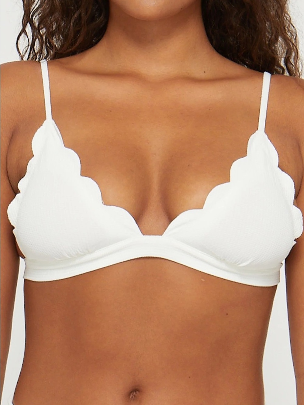 MARYSIA
NWT Santa Clara Scallop Bralette Bikini Top in Ivory